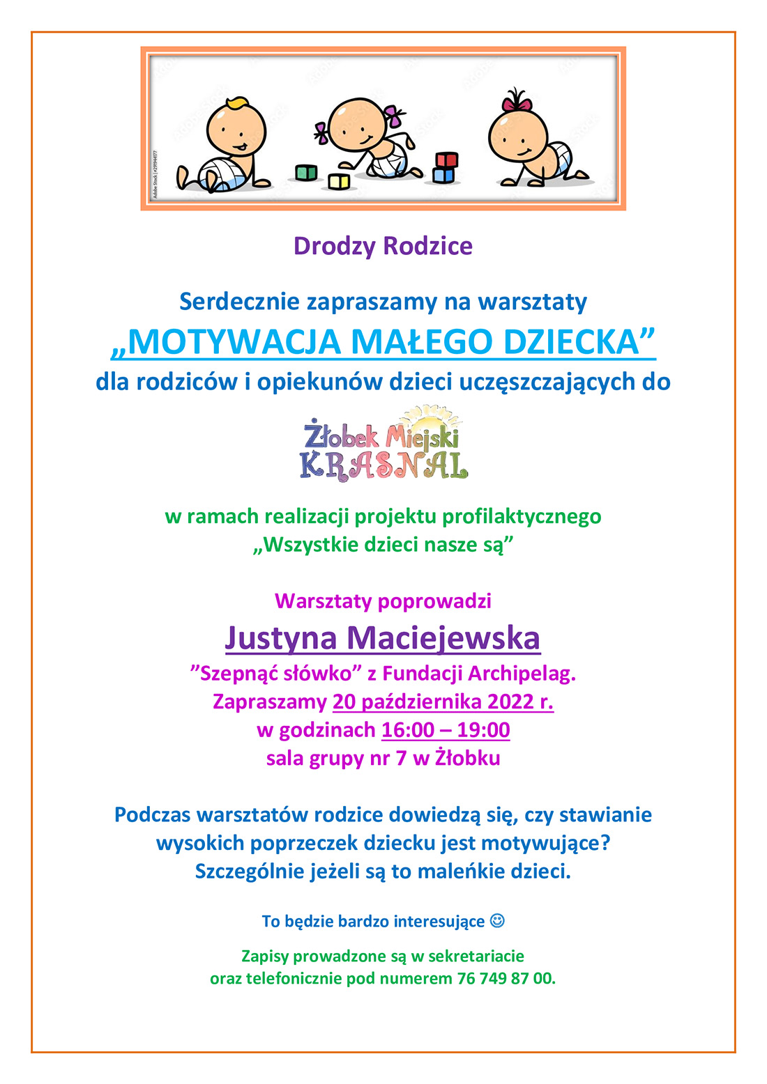 Warsztaty "Motywacja małego dziecka"
